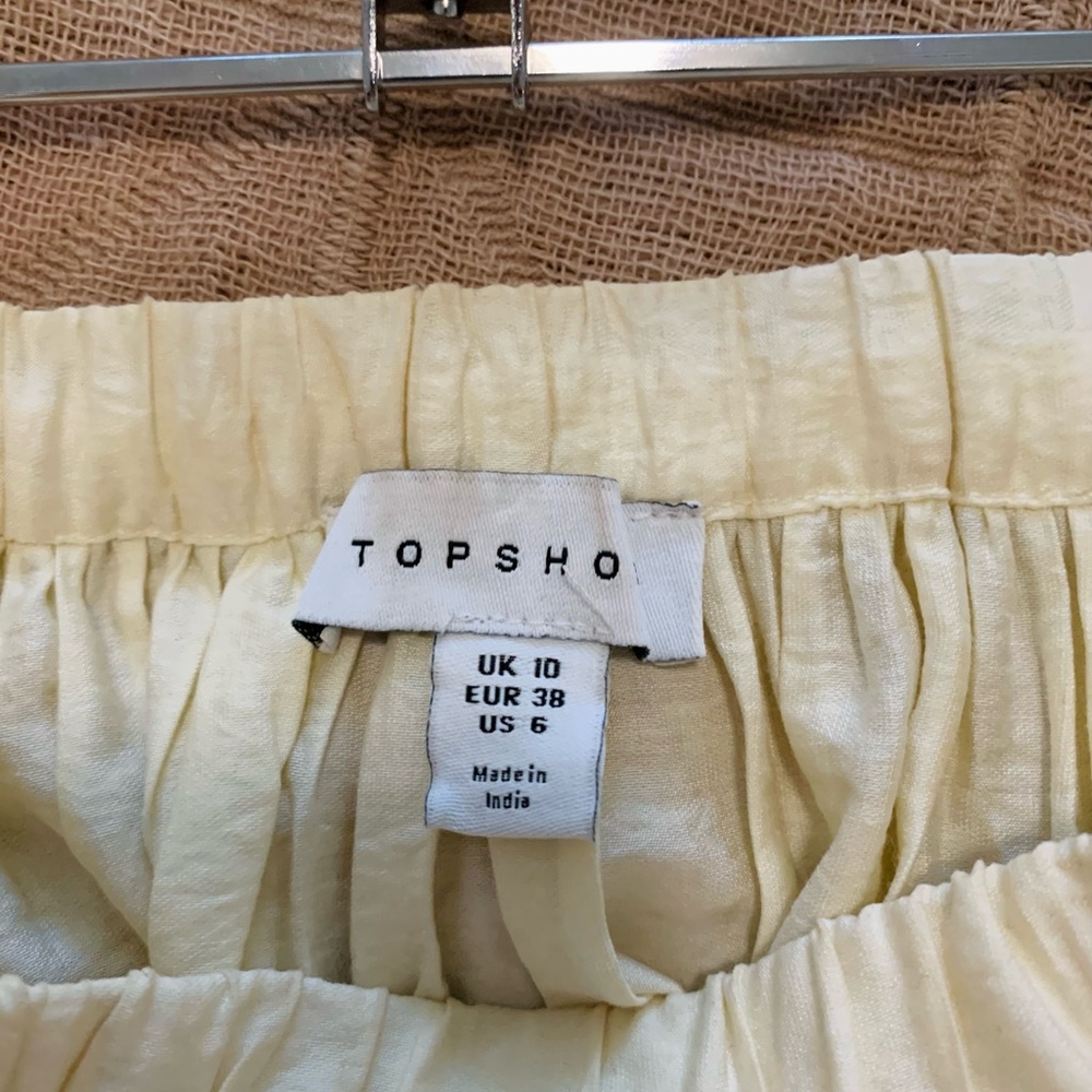 Topshop Natural Shirred Waist Crinkle Maxi Skirt - Size US 6 - Picture 7 of 7